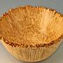 And an interior view of the Box Elder burl bowl, showing the gorgeous figure in the wood.